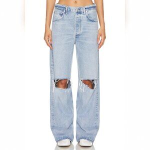 Sz 30 Citizens of Humanity Ayla Baggy Jeans Pagoda Destroyed Light Wash Wide Leg